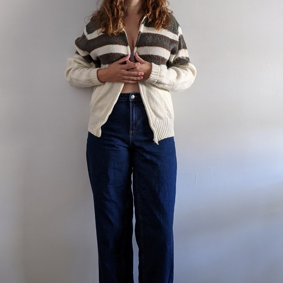 1970’s Bomber-Style Wool Zip-Up Sweater - Picture 3 of 5